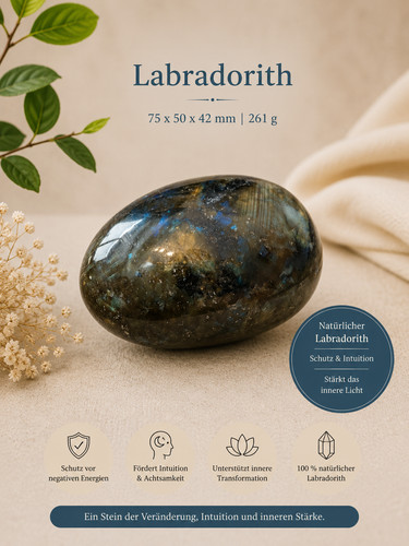 Labradorit handschmeichler - handschmeichler, ca