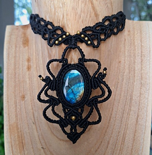 Makramee labradorit kette - labradorit,