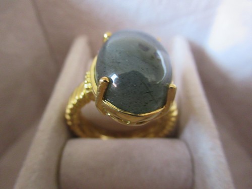 Labradorit ring messing - labradorit,