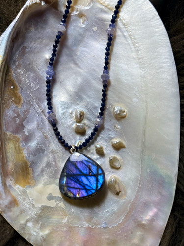 Edelstein kette saphir - edelstein, mit